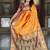 Festive mustard banarasi silk blend saree with colorful meenakari border