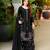 New elegant black embroidered straight kurti with matching pant and dupatta