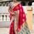 Festive ranipink banarasi silk blend saree with colorful meenakari border