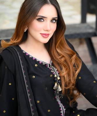  black embroidered straight kurti with matching pant and dupatta 2
