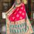 Festive ranipink banarasi silk blend saree with colorful meenakari border