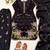 New elegant black embroidered straight kurti with matching pant and dupatta