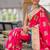 Festive ranipink banarasi silk blend saree with colorful meenakari border