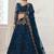 Persian Blue Bridal Lehenga with Zari Embroidery and Heavy Work