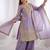 New stylish designer lavender organza sharara set with heavy zari embroidery