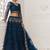 Persian Blue Bridal Lehenga with Zari Embroidery and Heavy Work