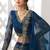 Persian Blue Bridal Lehenga with Zari Embroidery and Heavy Work