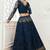 Persian Blue Bridal Lehenga with Zari Embroidery and Heavy Work
