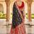 Festive black banarasi silk blend saree with colorful meenakari border