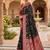 Festive black banarasi silk blend saree with colorful meenakari border