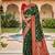 Festive darkgreen banarasi silk blend saree with colorful meenakari border