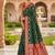 Festive darkgreen banarasi silk blend saree with colorful meenakari border
