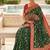 Festive darkgreen banarasi silk blend saree with colorful meenakari border