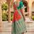 Festive gajari banarasi silk blend saree with colorful meenakari border