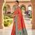 Festive gajari banarasi silk blend saree with colorful meenakari border