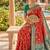 Festive gajari banarasi silk blend saree with colorful meenakari border
