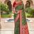 Festive mehendi banarasi silk blend saree with colorful meenakari border