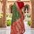 Festive mehendi banarasi silk blend saree with colorful meenakari border
