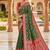 Festive mehendi banarasi silk blend saree with colorful meenakari border