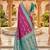 Festive onion banarasi silk blend saree with colorful meenakari border