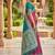 Festive onion banarasi silk blend saree with colorful meenakari border