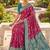 Festive onion banarasi silk blend saree with colorful meenakari border