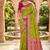 Festive perrot banarasi silk blend saree with colorful meenakari border