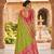 Festive perrot banarasi silk blend saree with colorful meenakari border
