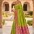 Festive perrot banarasi silk blend saree with colorful meenakari border