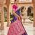 Festive purple banarasi silk blend saree with colorful meenakari border