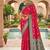 Festive ranipink banarasi silk blend saree with colorful meenakari border