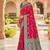 Festive ranipink banarasi silk blend saree with colorful meenakari border