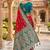Festive red banarasi silk blend saree with colorful meenakari border