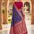 Festive violet banarasi silk blend saree with colorful meenakari border