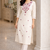 White Embroidered Cotton Kurta & Pant Set