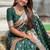 Green soft banarasi silk blend saree with meenakari zari weaving