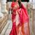 Gajari soft banarasi silk blend saree with meenakari zari weaving