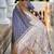 Grey soft banarasi silk blend saree with meenakari zari weaving