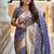 Grey soft banarasi silk blend saree with meenakari zari weaving