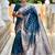 Teal soft banarasi silk blend saree with meenakari zari weaving