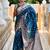 Teal soft banarasi silk blend saree with meenakari zari weaving
