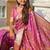 Onionpink soft banarasi silk blend saree with meenakari zari weaving