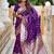 Purple soft banarasi silk blend saree with meenakari zari weaving