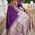 Purple soft banarasi silk blend saree with meenakari zari weaving