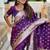 Purple soft banarasi silk blend saree with meenakari zari weaving