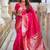 Ranipink soft banarasi silk blend saree with meenakari zari weaving
