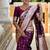 Wine soft banarasi silk blend saree with meenakari zari weaving
