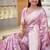 Pink soft banarasi silk blend saree with meenakari zari weaving