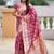 Onionpink soft banarasi silk blend saree with meenakari zari weaving