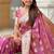 Onionpink soft banarasi silk blend saree with meenakari zari weaving